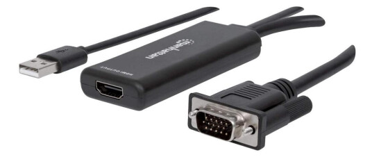 MANHATTAN VGA and USB audio to HDMI M/F converter adapter 1080p black
