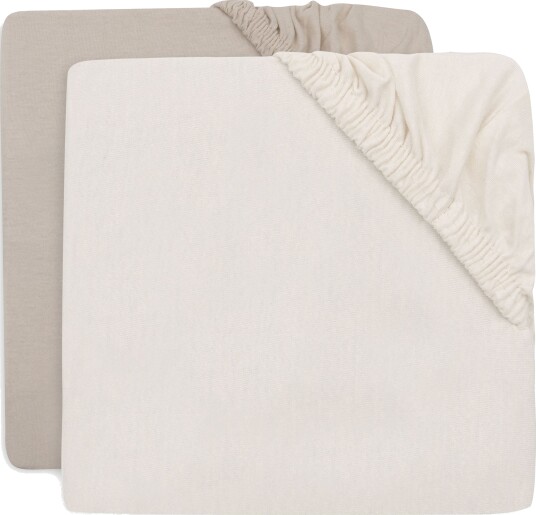 Jollein Stretchlakner 2-Pakk 40x80 Oatmeal/Sand