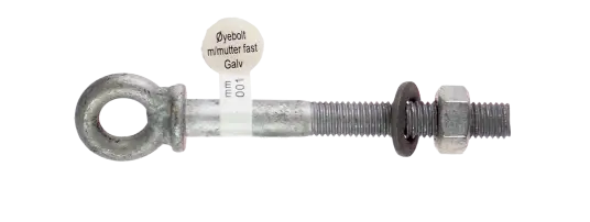 CAL Øyebolt fast m/ mutter   Galvanisert stål   12x100 mm