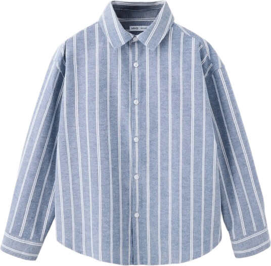 Mango 100% Cotton Striped Shirt Blue 164