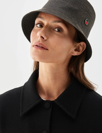 BUSNEL Tina Paper Straw Bucket Hat - Black - M BUSNEL Tina Paper Straw Bucket Hat - Black - M