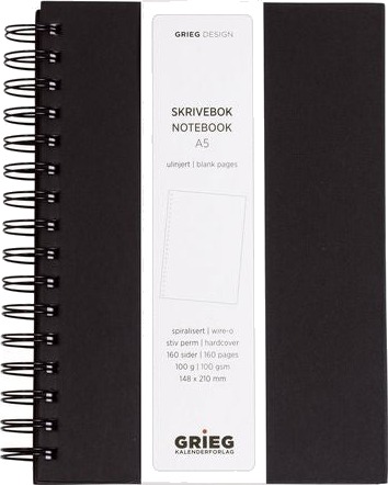 Spiralbok Grieg A5 100g 160s Ulinj Sort Spiralbok Grieg A5 100g 160s Ulinj Sort