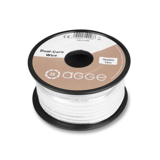 Strømkabel for LED striper AGGE Dual Core 18AWG/0,82 mm² 10 m Strømkabel for LED striper AGGE Dual Core 18AWG/0,82 mm² 10 m