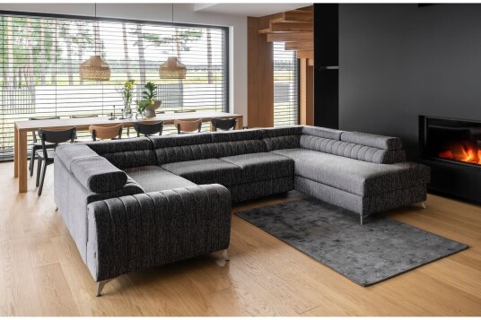 Kotori Hjørnesovesofa m. Sjeselong Grå