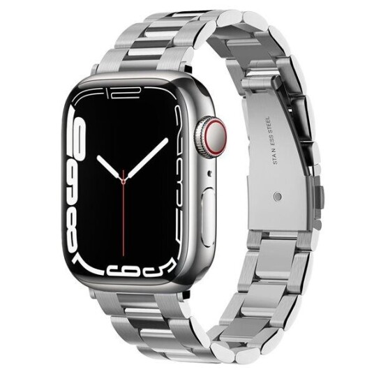 Spigen Apple Watch (38/40/SE/41MM) Spigen Modern Fit Band - Rustfritt Stål Reim med Pinner - Sølv
