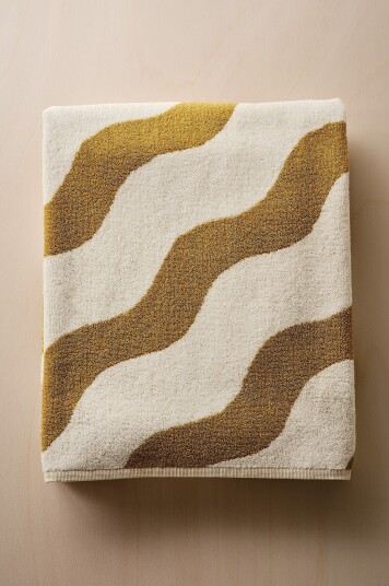 Jotex Badelaken 90x150 Cm Naturlig hvit/olivenolje WAVES 21378510292