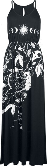 Gothicana by EMP Goth Lang kjole Kjole med roser og hodeskaller S til XXL Damer svart