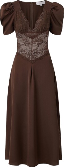 Love Lolina Francis Lace Midi Dress Brown L