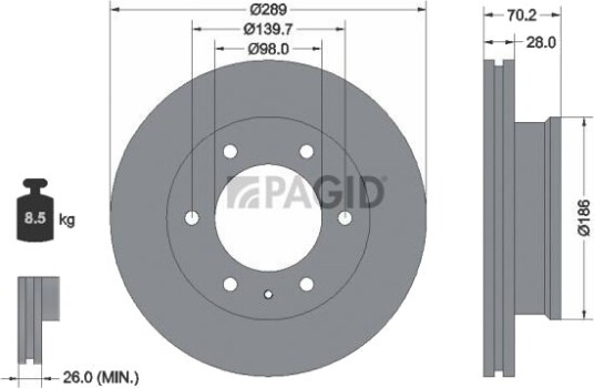 PAGID 55230N Bremseskive