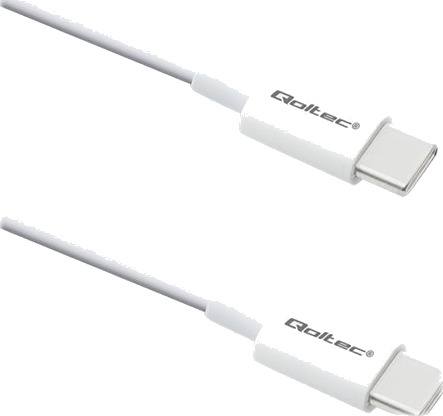 Qoltec Usb-Kabel Usb-C Hann Til Usb-C Hann Usb 2.0 20 V 3 A 1 M Hvit