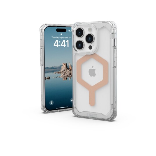 UAG Plyo MagSafe deksel for iPhone 15 Pro Rosa/Gull