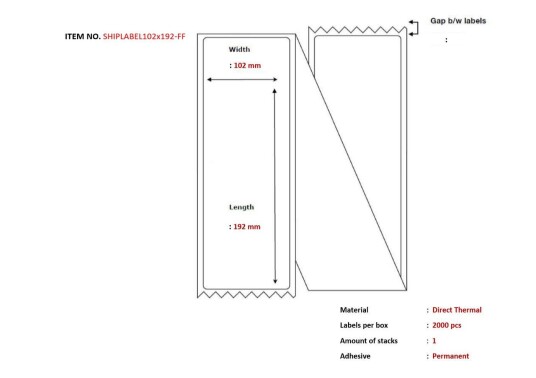CAPTURE Ship-label 102 x 192mm,