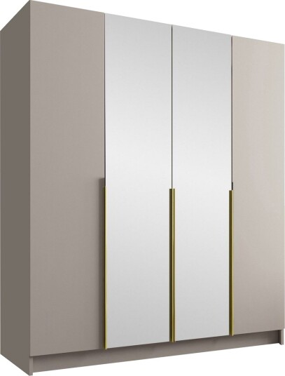 Vadstena Garderobe med Speil 200 cm - Kashmir/Gull