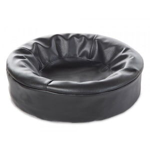 Bia Bed Overtrekk Rund Kunstlær Svart (50X50X12.5 cm)