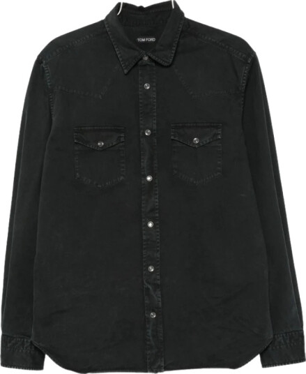 Tom Ford, Herre, Skjorter, Svart, 4XL,