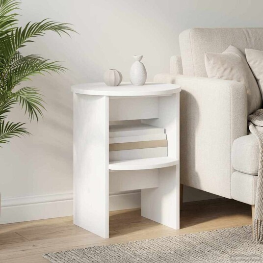 Sideskap Hvit Ø40 x 50 cm Konstruert tre