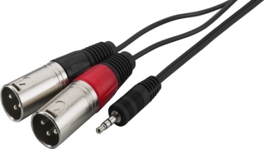 Monacor Mca 129P 3.5Mm Hankjønn 2 X Rca Hunkjønn 1 M Svart