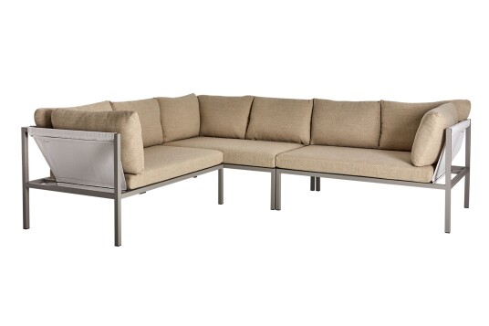Brafab Allie sofagruppe Kaki med barley pute 2 høyre ender og 1 venstre ende Beige