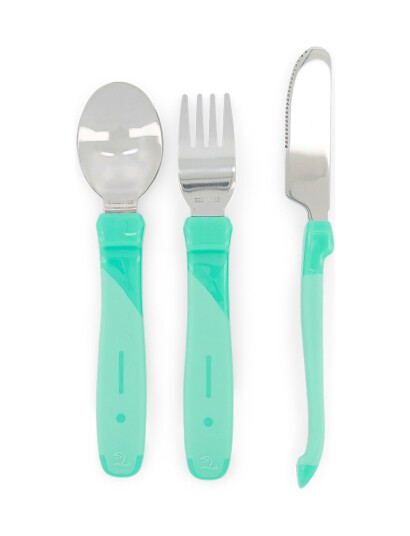 Twistshake Learn Cutlery Stainless Steel 12+m Pastel Green Green One Size