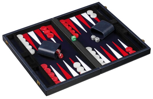 Backgammon de luxe 38 cm skinnimitasjon Backgammon de luxe 38 cm skinnimitasjon