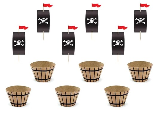 PartyDeco Cupcake Kit Pirater PartyDeco Cupcake Kit Pirater