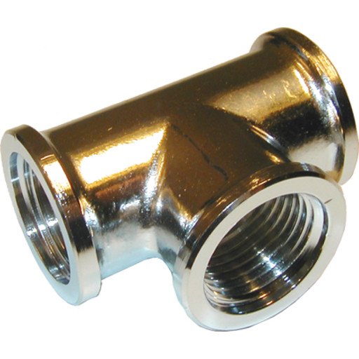 Forkrommet T-rør 1/2"