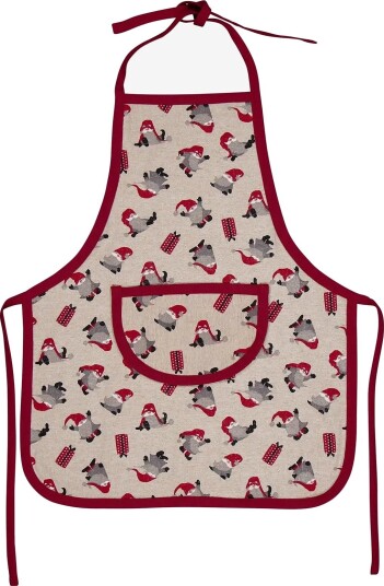 Noble House Apron Kids Noel Grs, Light Linen Beige 58X47 Cm - LINEN BEIGE - 58X47 cm