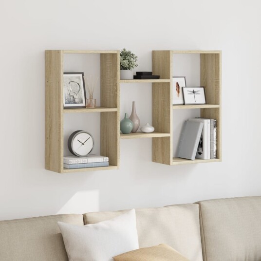 Vegghylle sonoma eik 96x18x60 cm konstruert tre 8721158360946