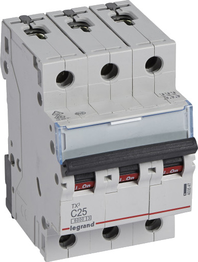 Legrand TX3 MCB automatsikring C25 3P 3M 6/6kA