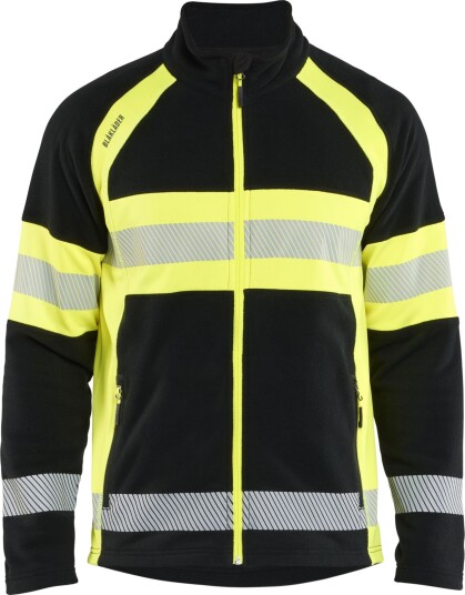 Blåkläder Fleecejakke 4713 Varselklasse 1, Mikrofleece Svart/Gul