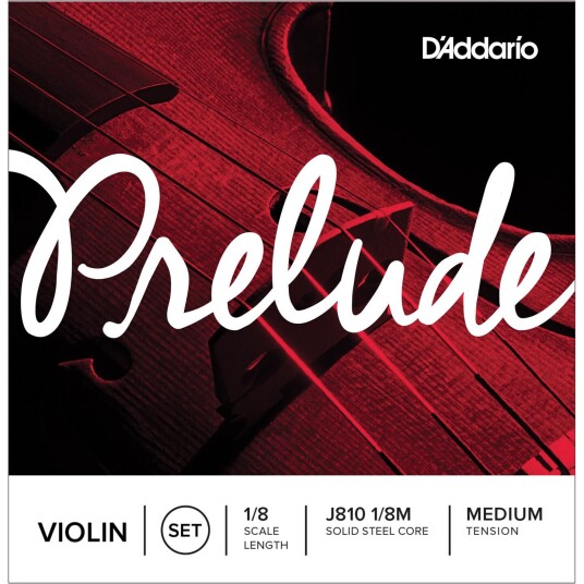 D'Addario J810 1/8m Violin Strings Prelude Set 1/8 Medium Tension D'Addario J810 1/8m Violin Strings Prelude Set 1/8 Medium Tension