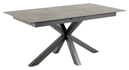BRIXX LIVING Heaven Spisebord m. uttrekk, Svart glass/keramikk, 168/210x90 Unoliving