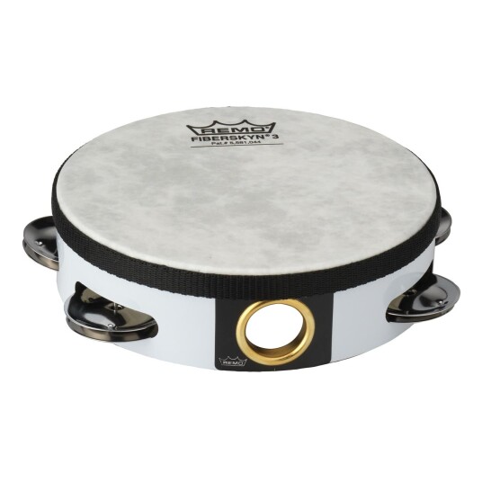 Remo Ta-5106-00 Tambourine Pre-Tuned 6" Diameter 6 Pairs 1 Row Quadura Hvit