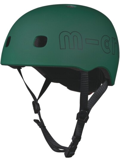 Micro Hjelm M (52-56 cm) - justerbar sykkelhjelm med LED-lySkogsgrønn