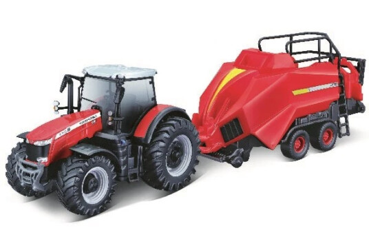 BURAGO - Massey Ferguson 8740S 10 cm with Baler Lifter 143027 BURAGO - Massey Ferguson 8740S 10 cm with Baler Lifter 143027