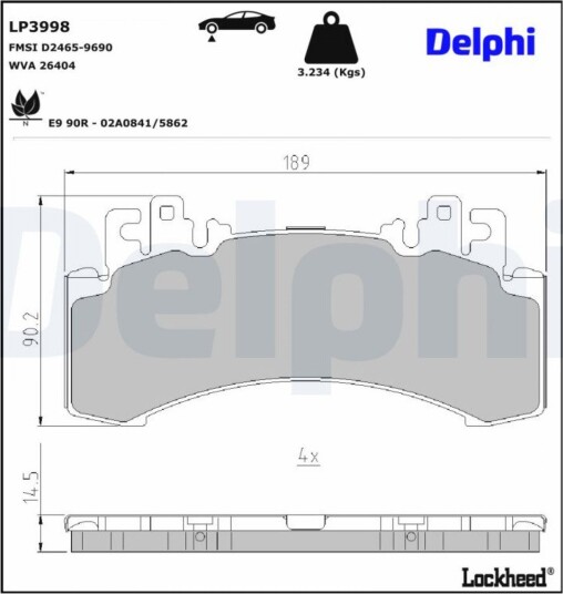 DELPHI LP3998 Bremseklosser