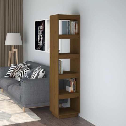 vidaXL Bokhylle/romdeler honningbrun 40x35x167 cm heltre furu vidaXL Bokhylle/romdeler honningbrun 40x35x167 cm heltre furu