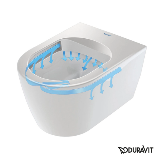 Duravit ME by Starck Vegghengt toalett 360x570 mm, Rimless, Hvit Matt m/HG