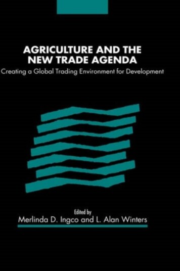Agriculture And The New Trade Agenda