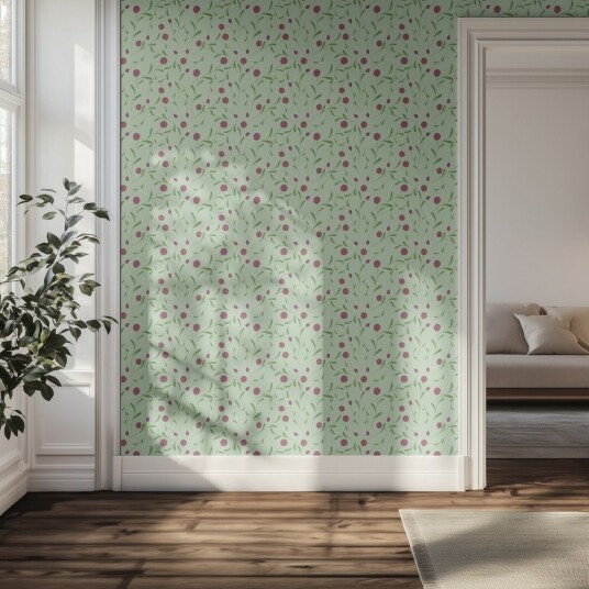 Tapet Blomster Grønn Vinstokk Tapet Blomster Grønn Vinstokk