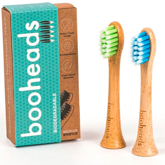Booheads Bambusbørstehoder for Philips Grønn+Blå