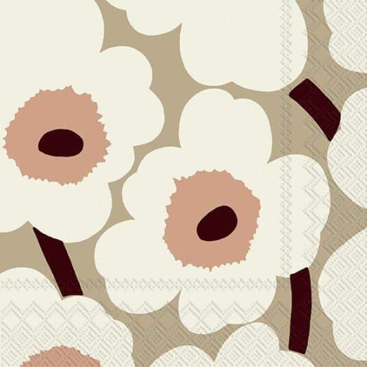 Marimekko servietter lunsj Unikko cream