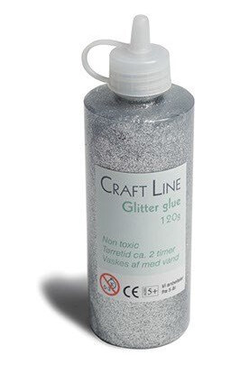 Usorteret Glitterglue 120G Sølv