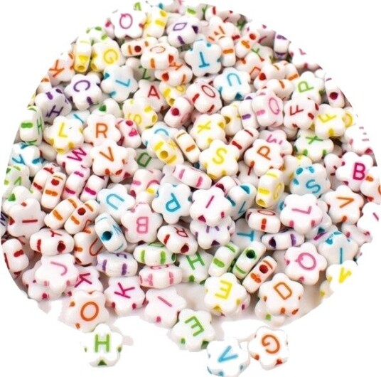 Bokstavperler Blomst 50 Gram Smykkeperler 9mm