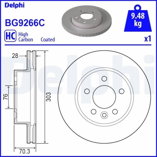 Bremseskive DELPHI BG9266C