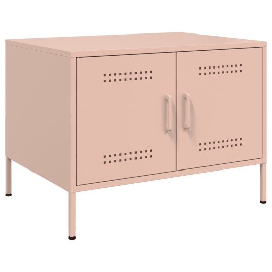  Salongbord rosa 68x50x50,5 cm kaldvalset stål 843031
