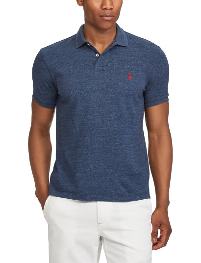 Polo Ralph Lauren Slim Fit Mesh Polo Shirt - Blue - XL