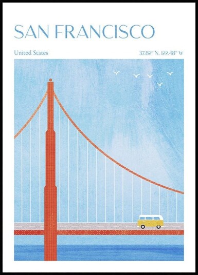 San Francisco Golden Gate Bridge Poster Plakat / 50x70cm San Francisco Golden Gate Bridge Poster Plakat / 50x70cm