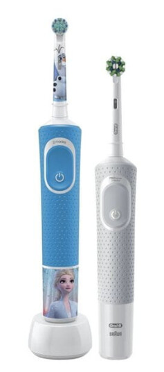 Oral-B Vitality Family Edition Tannbørste Sett D100 D103 Roterende for Barn Frossen Blå