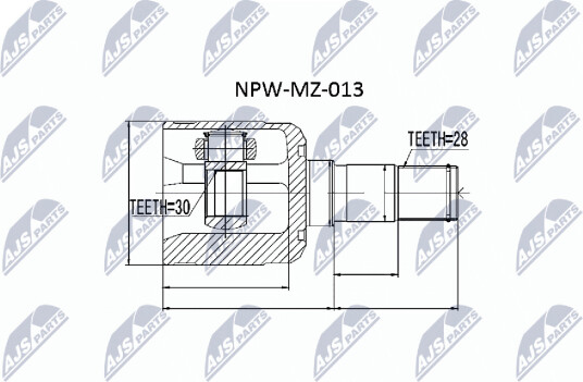 Nty Drivknute drivaksel NTY NPW MZ 013